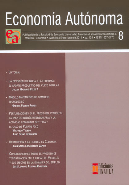 Portada: Revista economía autónoma. No.8