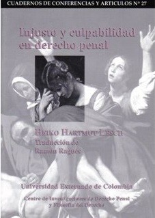 Portada: Injusto y culpabilidad en derecho penal