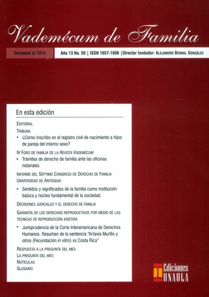 Portada: Vademécum de Familia No. 50