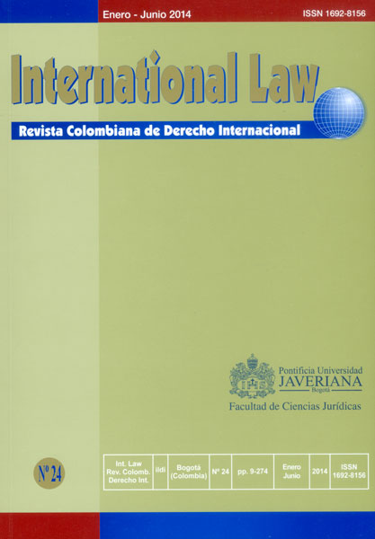 Portada: International Law. Revista colombiana de Derecho Internacional No. 24