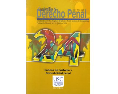 Portada: Cadena de custodia y favorabilidad penal. Cuadernillos de Derecho Penal No. 24