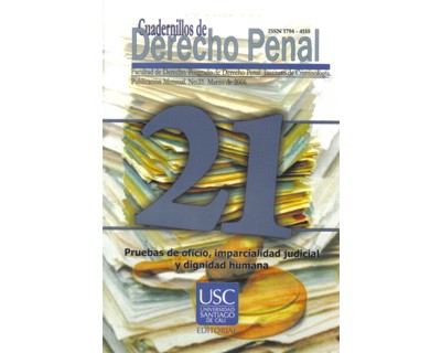 Portada: Pruebas de oficio, imparcialidad judicial y dignidad humana. Cuadernillos de Derecho Penal No. 21
