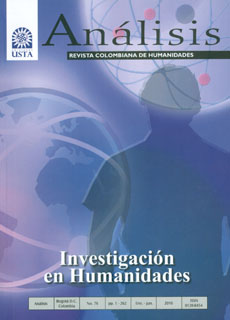 Portada: Análisis. Revista colombiana de humanidades No. 76. Investigación en Humanidades