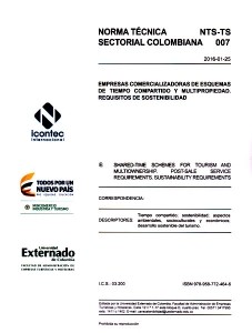 Portada: Norma técnica sectorial colombiana NTS-TS 007