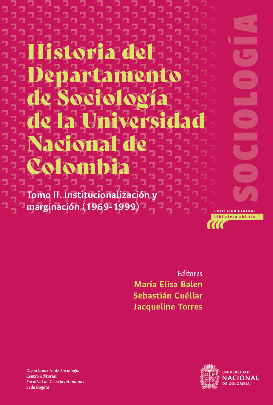 Portada: Historia del Departamento de Sociología de la Universidad Nacional de Colombia