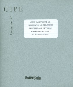 Portada: Cuadernos del CIPE No. 21. An inclusive map of international relations theories and authors
