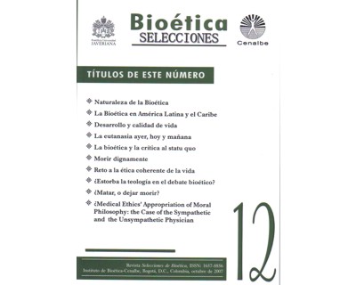 Portada: Selecciones de Bioética, No. 12.