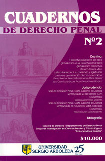 Portada: Cuadernos de derecho penal No. 2