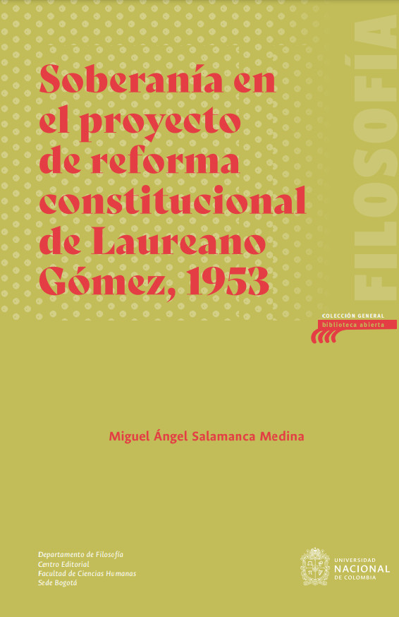 Portada: Soberanía en el proyecto de reforma constitucional de Laureano Gómez, 1953