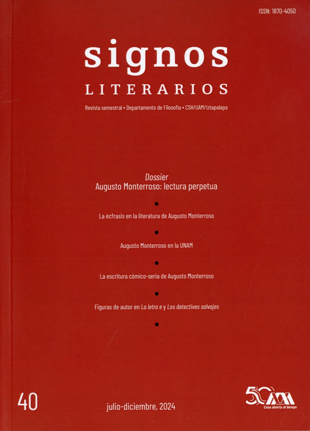 Portada: Signos literarios 40