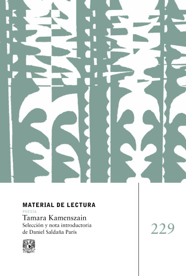 Portada: Tamara Kamenszain. Material de lectura núm. 229. Poesía