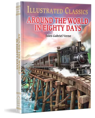 Portada de Around the world in eighty days de Jules Verne
