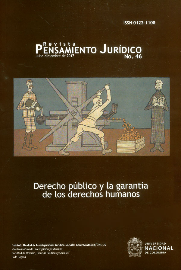 Portada: Revista pensamiento jurídico No.46