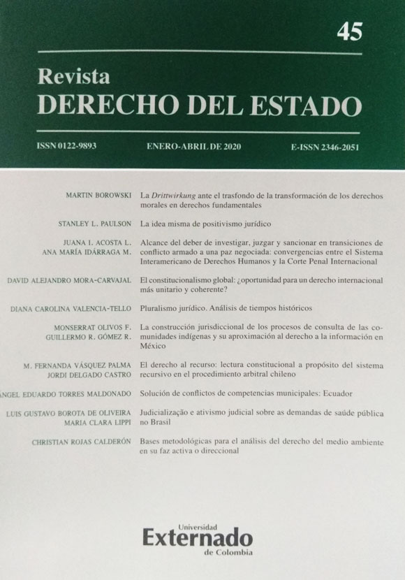Portada: Revista Derecho del Estado N° 45