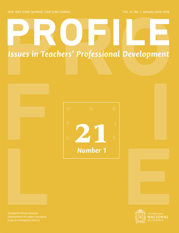 Portada: Revista Profile. Issues in Teachers' professional development. Vol.21 N°1