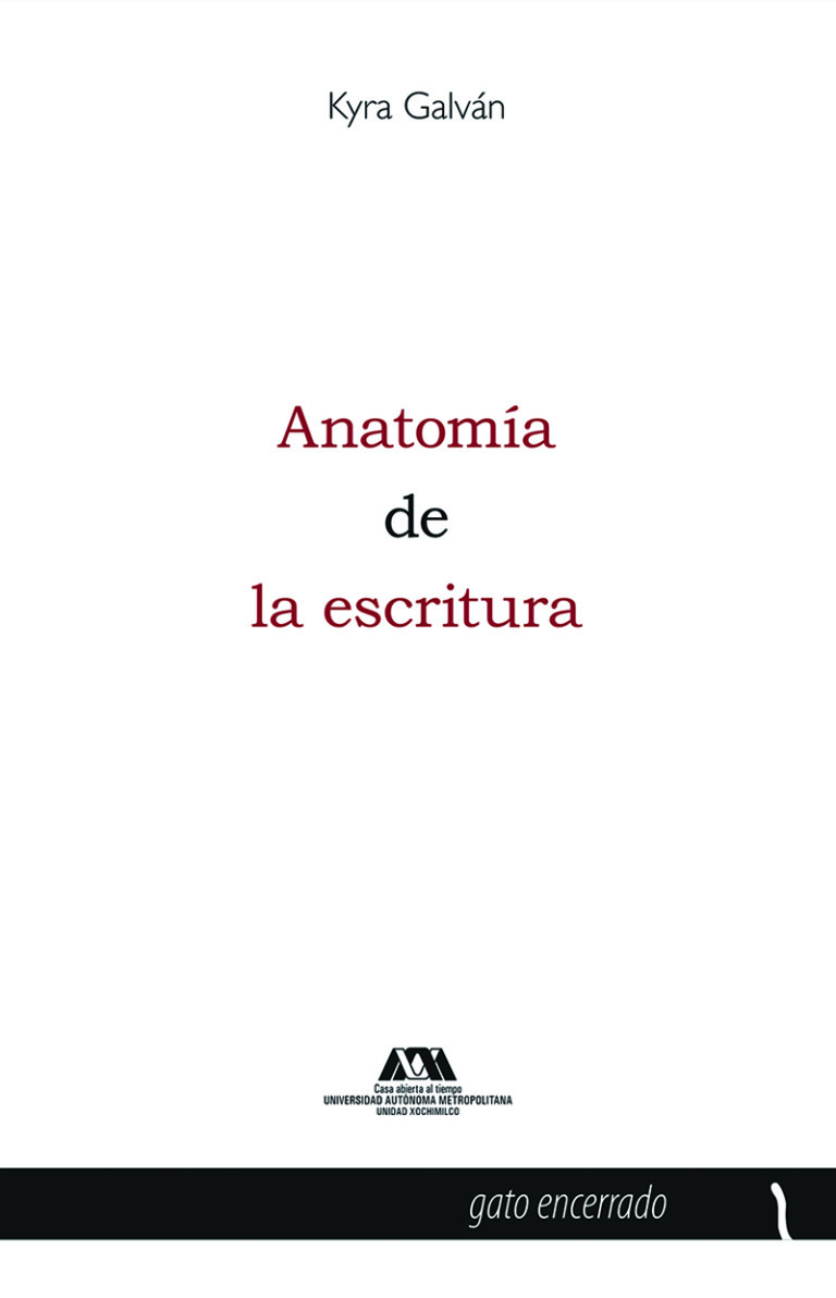 Portada: Anatomía de la escritura