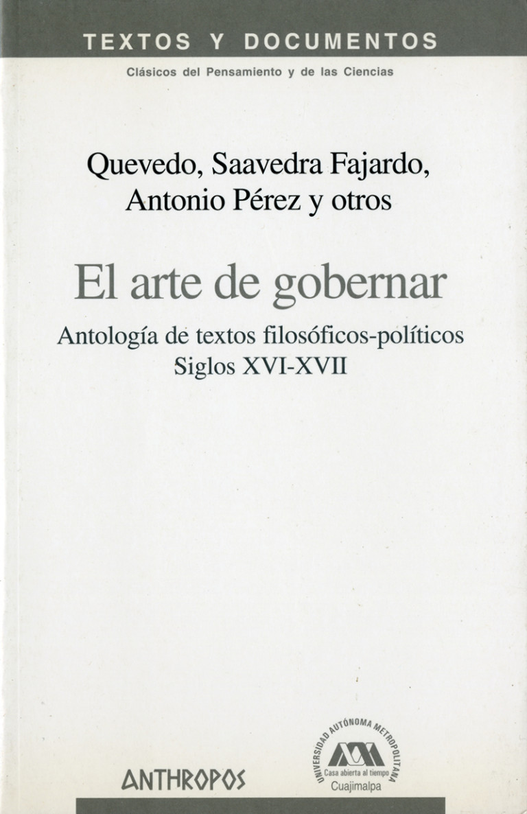 Portada: Arte de gobernar, El