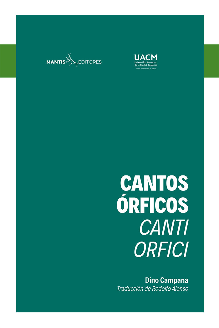 Portada: Cantos órficos / Canti orfici