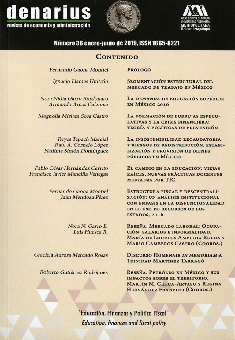 Portada: Denarius. Revista de economía y administración 36