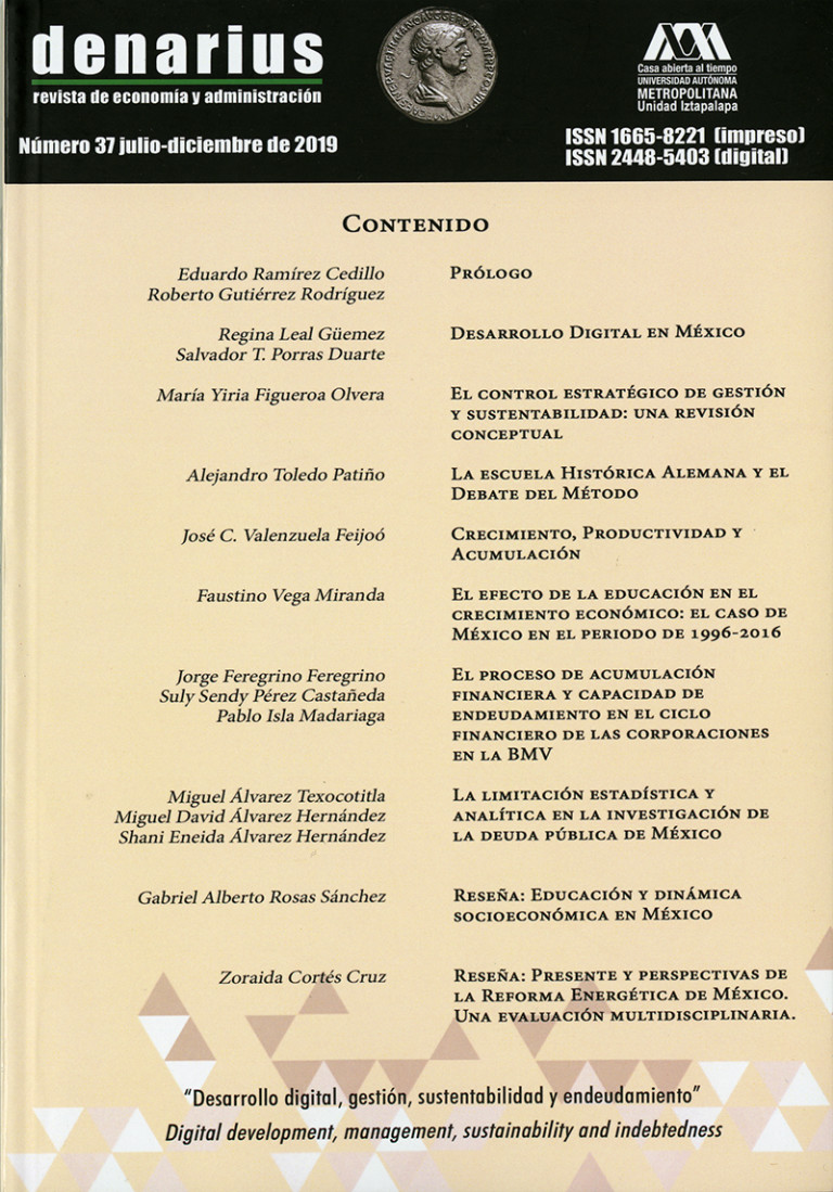 Portada: Denarius. Revista de economía y administración 37