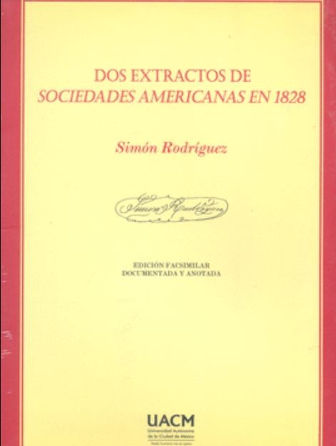 Portada: Dos extractos de sociedades Americas en 1828