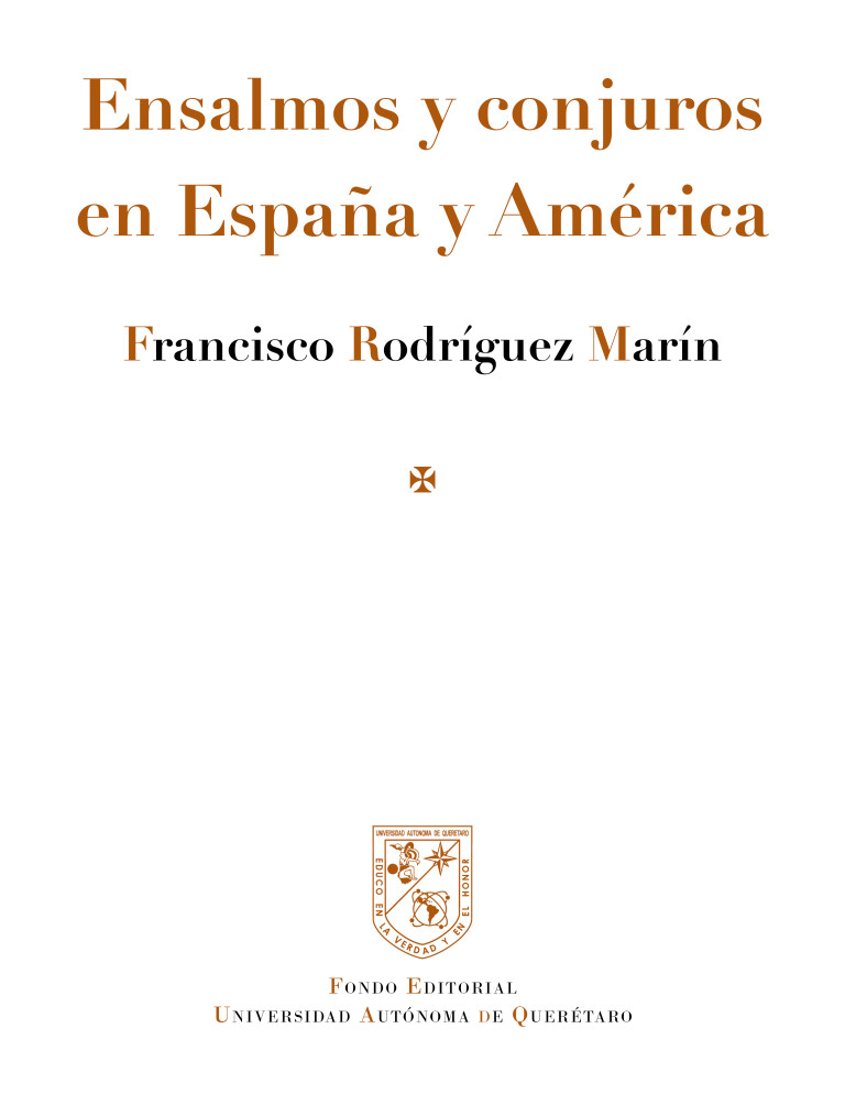 Portada: Ensalmos y conjuros en España y América