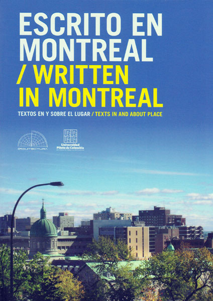 Portada: Escrito en Montreal- Written in Montreal