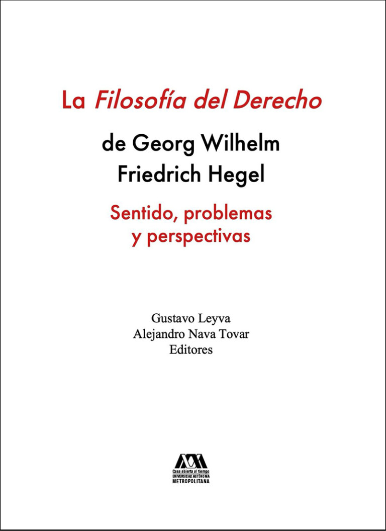 Portada: Filosofía del Derecho de Georg Wilhelm Friedrich Hegel