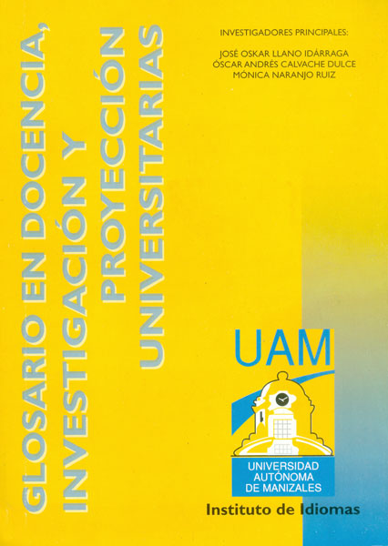 Portada: Glosario en docencia, investigación y proyección universitarias
