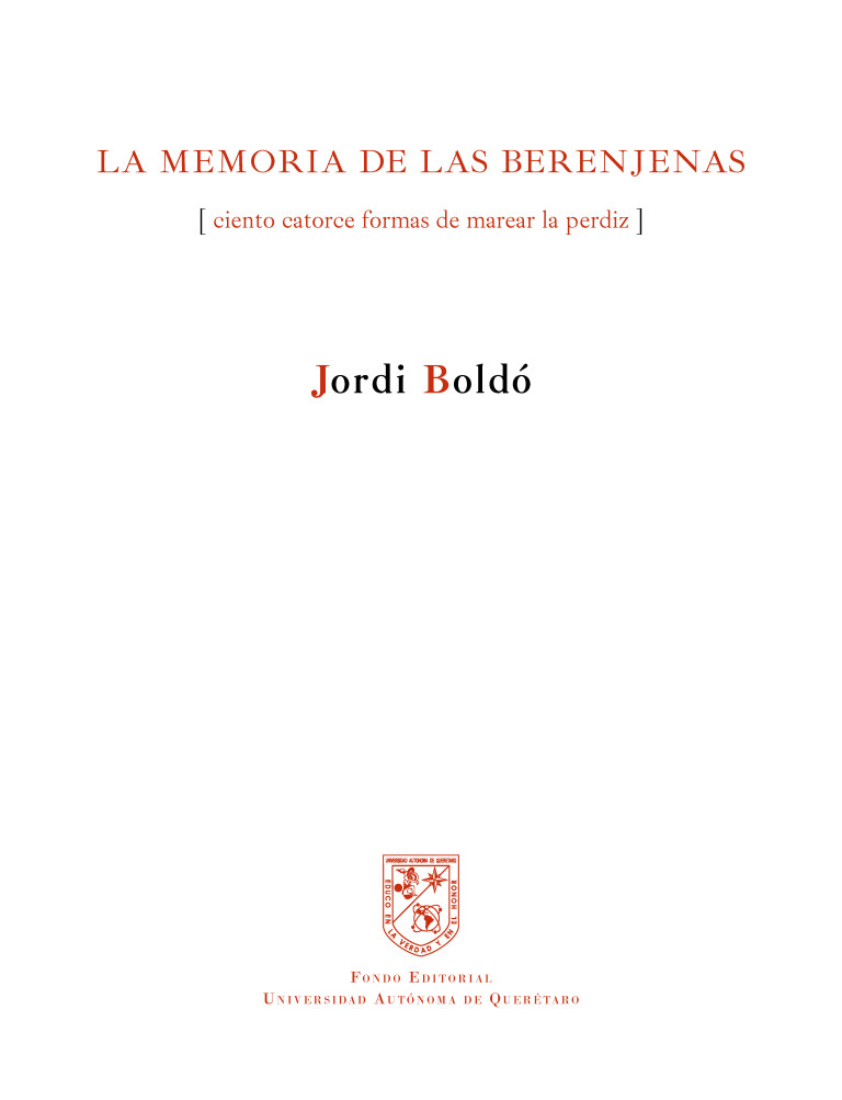 Portada: La memoria de las berenjenas