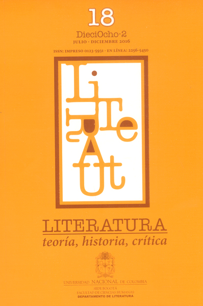 Portada: Literatura, teoría, historia, crítica Vol.18 No.2