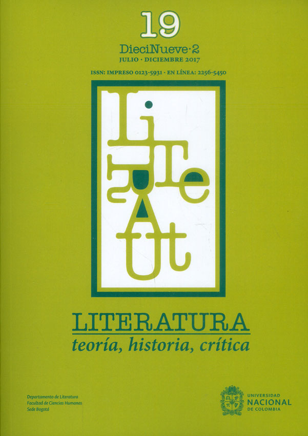 Portada: Literatura, teoría, historia, crítica Vol.19 No.2