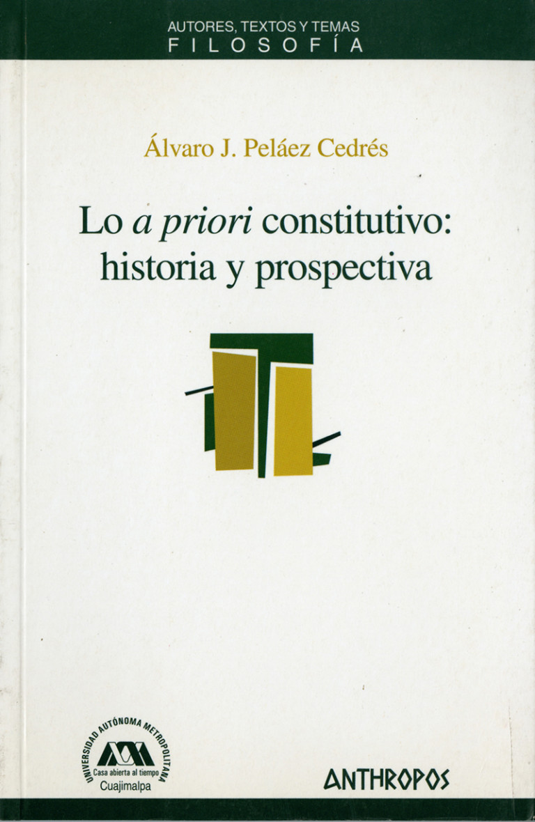 Portada: Lo a priori constitutivo: historia y prospectiva