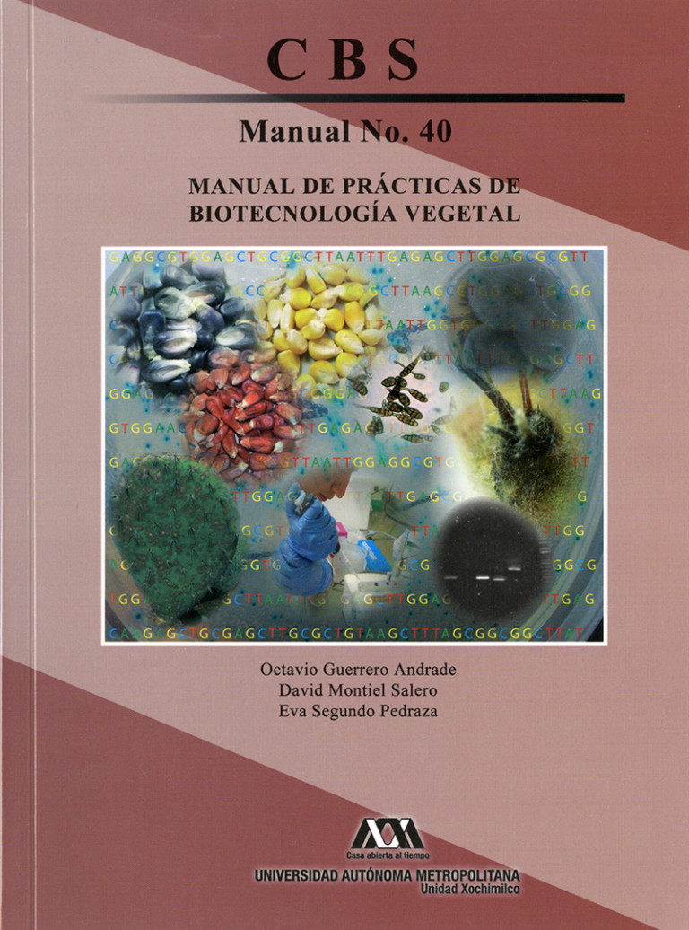 Portada: Manual de prácticas de biotecnología vegetal
