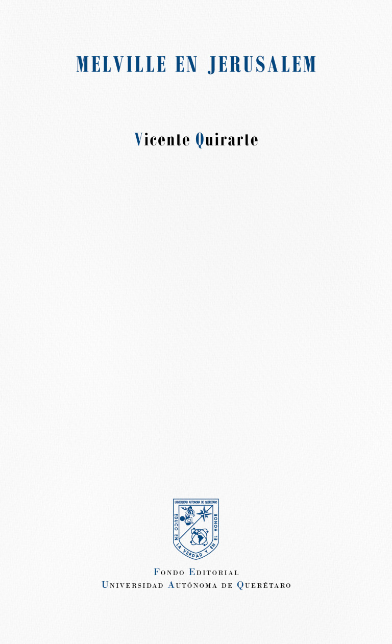 Portada: Melville en Jerusalem
