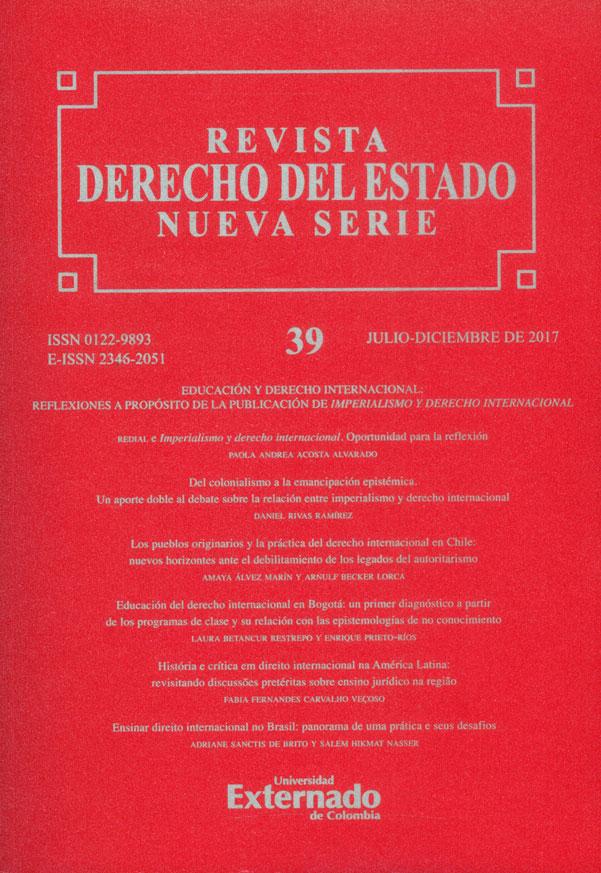 Portada: Revista derecho del estado No.39