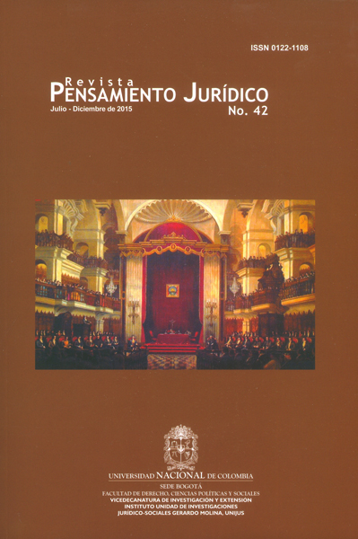 Portada: Revista pensamiento jurídico No.42