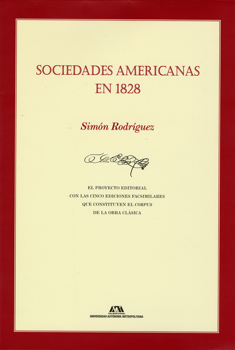 Portada: Sociedades Americanas en 1828