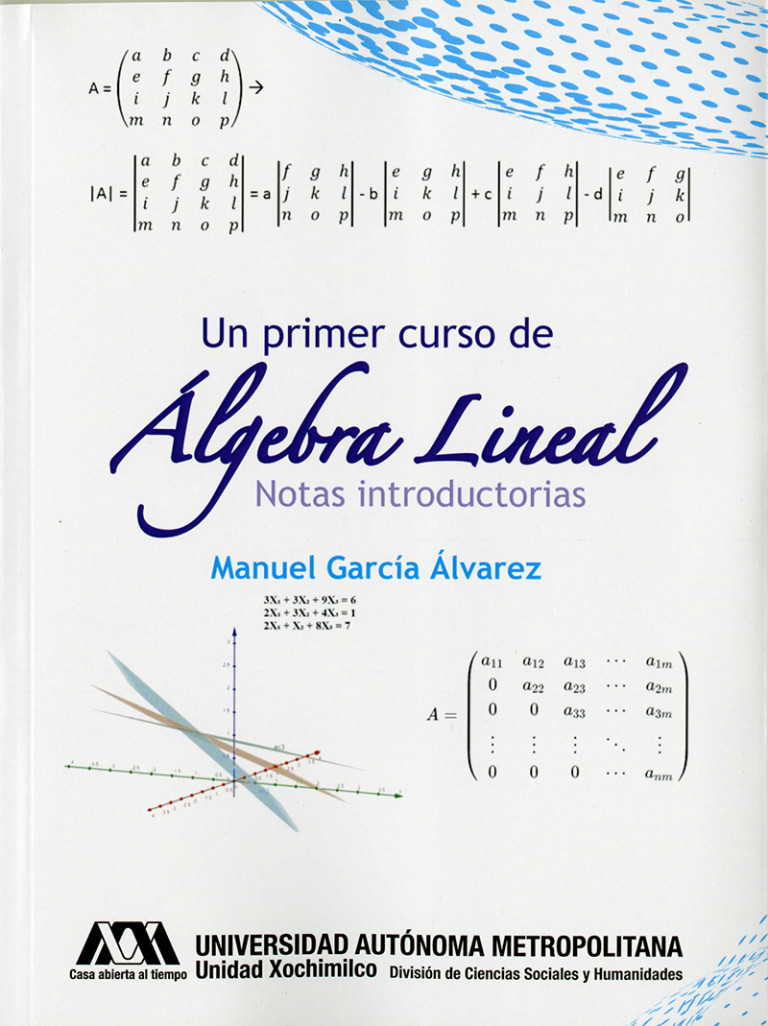 Portada: Un primer curso de álgebra lineal