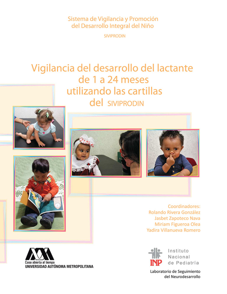 Portada: Vigilancia del desarrollo del lactante de 1 a 24 meses utilizando las cartillas SIVIPRODIN